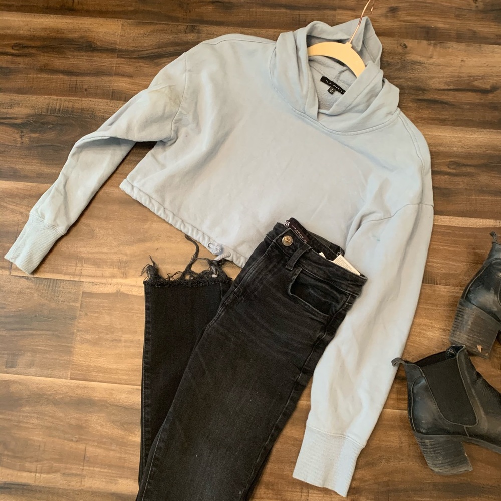 Blue Cropped Hoodie